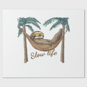 Papel De Presente Camiseta Oversized Preguiça Relaxando em uma Rede