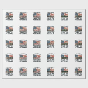 Papel De Presente Camiseta Patriótica de Bandeira Militar Obrigado V