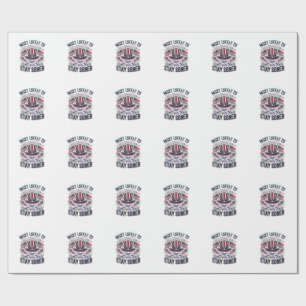 Papel De Presente Camiseta Patriótica de Fogo de Artifício Vintage F