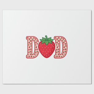 Papel De Presente Camiseta Vector Desenho de Letra Morango Papai_1