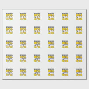 Papel De Presente Camiseta Vintage Alimentada Por Cão E Café_1