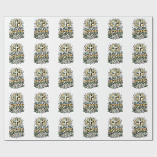 Papel De Presente Camiseta Vintage Cruz Cristã Brilhe Para Jesus