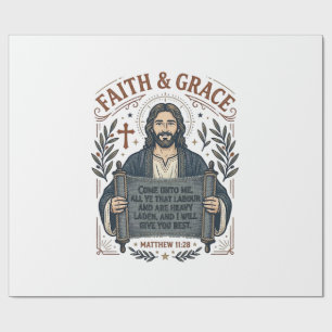 Papel De Presente Camiseta Vintage de Jesus Cruz de Bordado Gráfico
