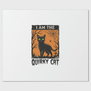 Papel De Presente Camiseta Vintage Quirky Cat Halloween Desenho Grav