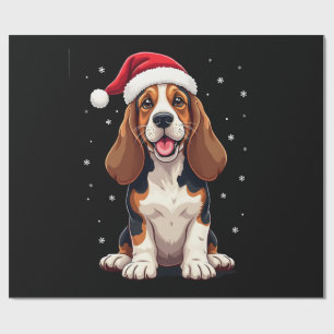 Papel De Presente Camisola Regata de Natal do Basset Hound