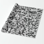 Papel De Presente Camo Camuflagem Preto Cinza Branco Ártico Festa<br><div class="desc">Papel de embrulho</div>