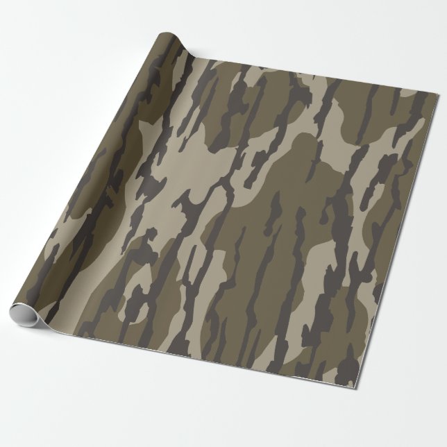 Papel De Presente Camo da Terra Inferior (Desenrolado)