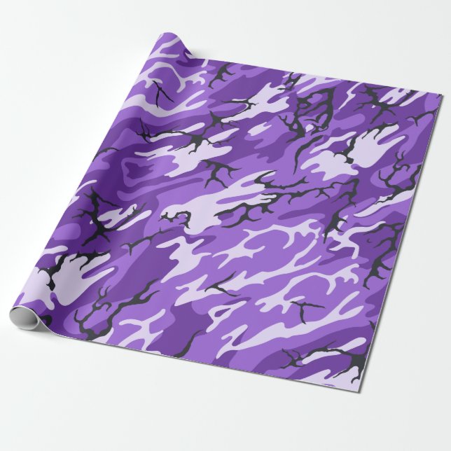 Papel De Presente Camo Roxo (Desenrolado)