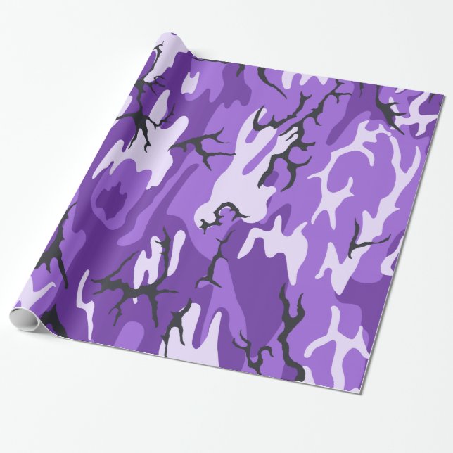 Papel De Presente Camo Roxo (Desenrolado)