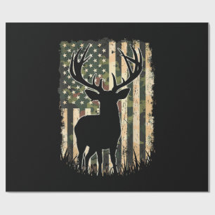 Papel De Presente Camo US Flag Deer Hunting Camoflage Hunter
