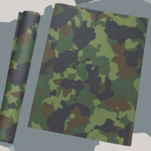 Papel De Presente Camouflage Camo Exército Militar Verde