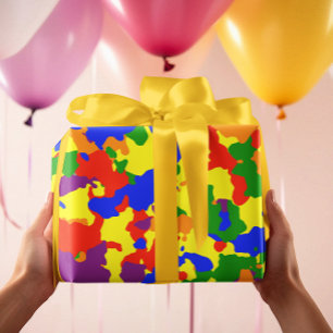 Papel De Presente Camouflage Camo Rainbow Colorido
