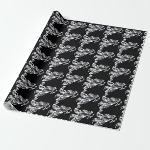 Papel De Presente Camouflage Cinza Snowmobile