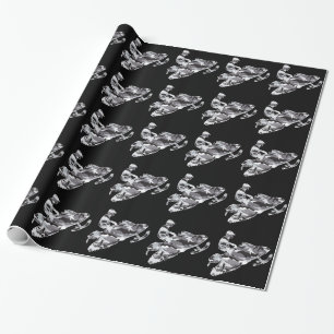 Papel De Presente Camouflage Cinza Snowmobiler
