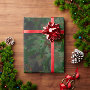 Papel De Presente Camouflage Pixels Woods
