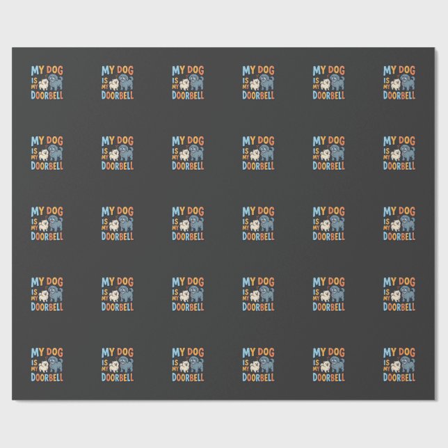 Papel De Presente Campainha de Porta de Cachorro Engraçada Amante de (Aberto)