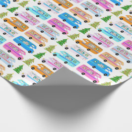 Papel De Presente Campanha de Natal Bonita Vintage Motohome RV Xmas