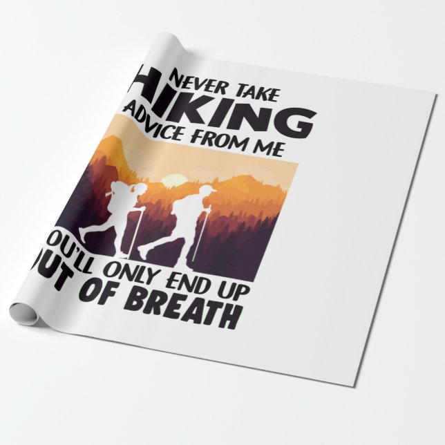 Papel De Presente Camper Gift | Never Take Hiking Advice From Me (Desenrolado)