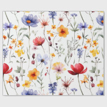 Campo de Flores Silvestres Brilhantes em Tom Paste