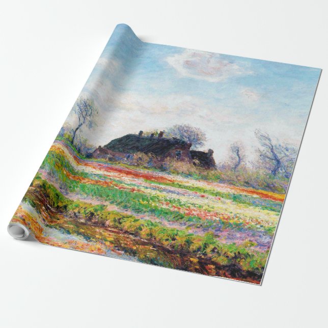 Papel De Presente Campos de Tulipas na Holanda, Monet (Desenrolado)