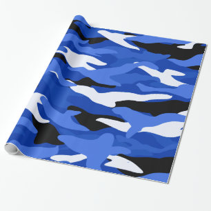 Papel De Presente Camuflagem azul