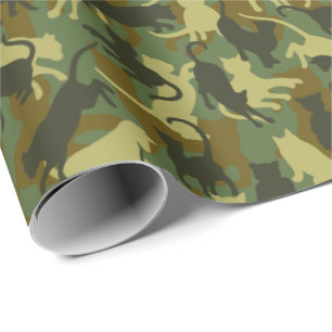 Papel De Presente Camuflagem Cats Woodland