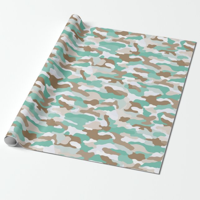 Papel De Presente Camuflagem Costeira (Desenrolado)