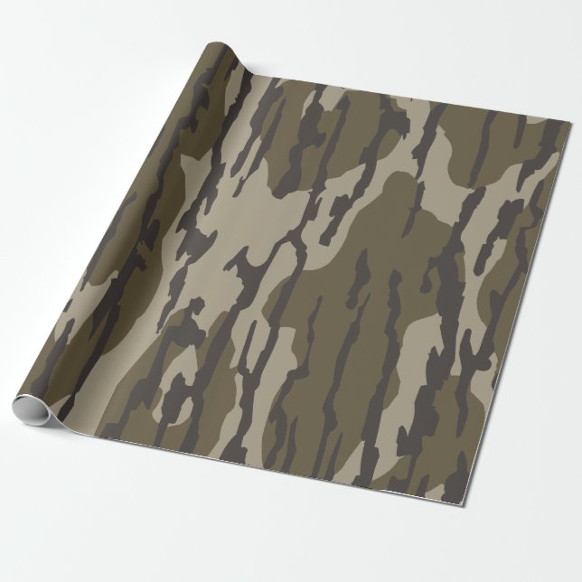 Papel De Presente Camuflagem de Bottomland Camo Old School (Desenrolado)