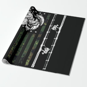 Papel De Presente Camuflagem de pesca Estado Unidos Bandeira do Pesc