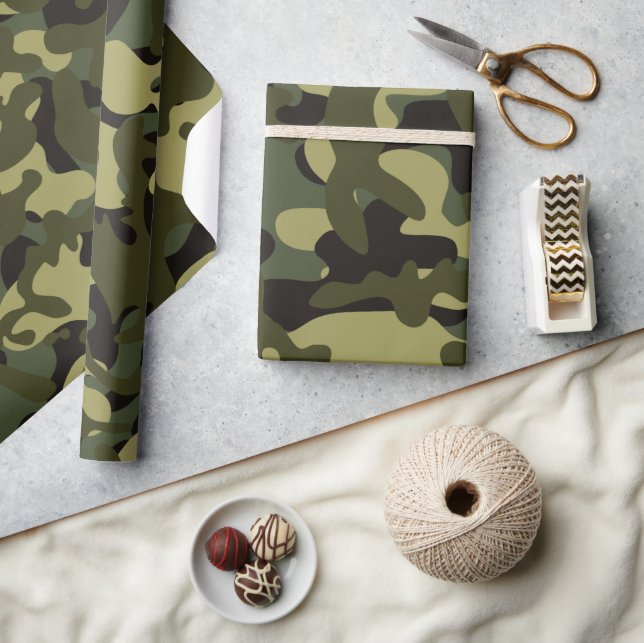 Papel De Presente Camuflagem Euro Spring  (Artesanato)