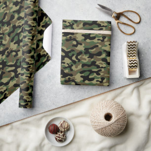 Papel De Presente Camuflagem Florestal