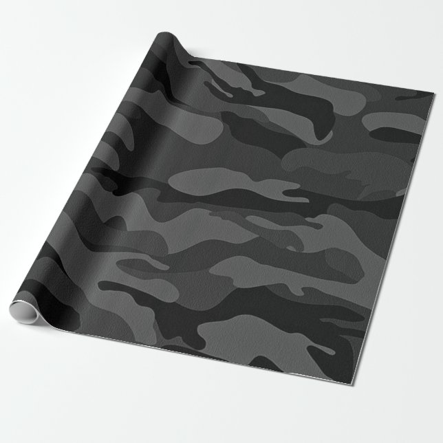 Papel De Presente camuflagem militar escura noite (Desenrolado)