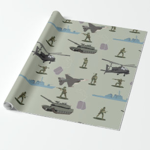 Papel De Presente Camuflagem Militar Verde Camuflado Exército 