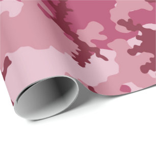 Papel De Presente Camuflagem rosa