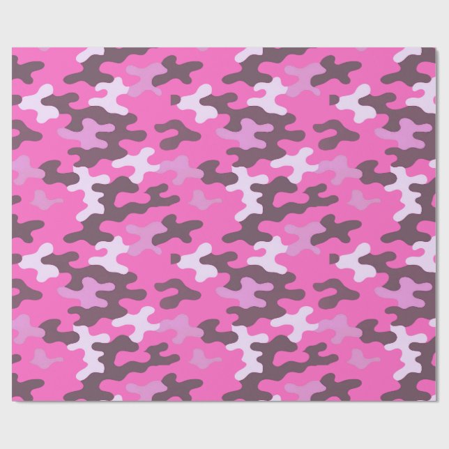 Papel De Presente Camuflagem Rosa (Aberto)