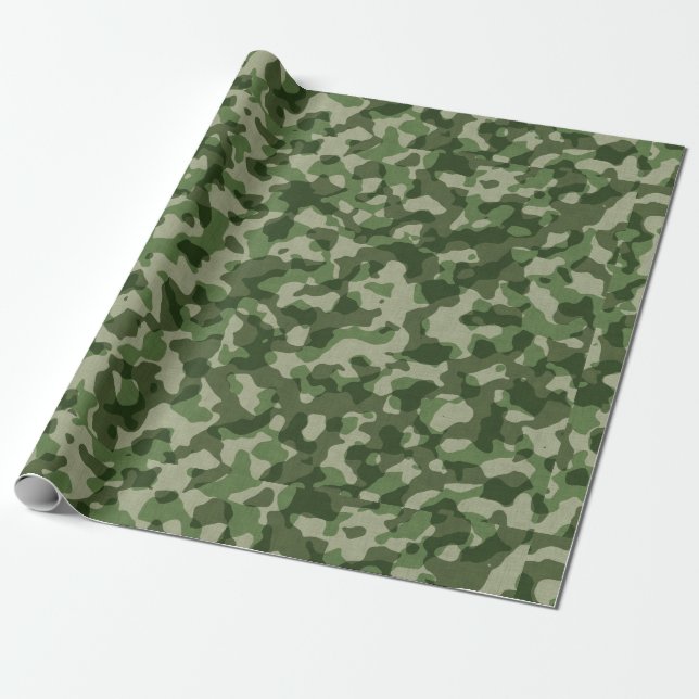 Papel De Presente Camuflagem Verde (Desenrolado)