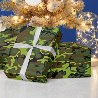 Papel De Presente Camuflagem verde/preta para todas as ocasiões