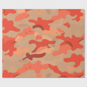 Papel De Presente Camuflagem vermelha