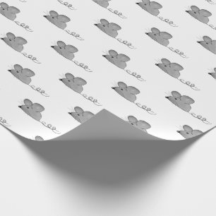 Papel De Presente Camundongos de cinza em branco