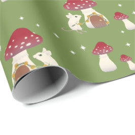 Papel De Presente Camundongos vermelhos de algodão, verde