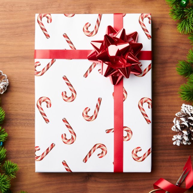 Papel De Presente Cana branca-doce vermelha de papel de enrolamento  (Criador carregado)