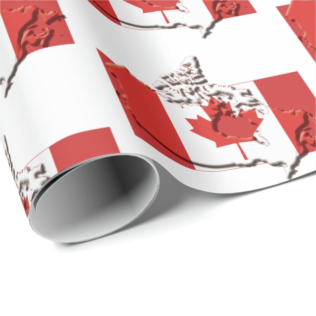 Papel De Presente CANADÁ | Bandeira canadense (Ponta do rolo)