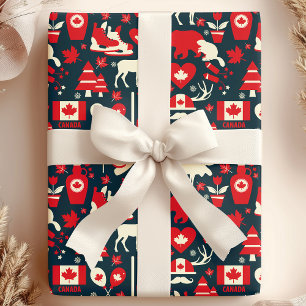 Papel De Presente Canadá Padrão canadense de mangueira de inverno
