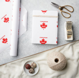 Papel De Presente Canadiano Eh? Folha de Maple