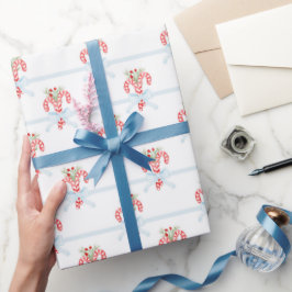 Papel De Presente Canas de Aquarela de Natal
