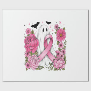 Papel De Presente Câncer de Mama Halloween Fantasma Boho