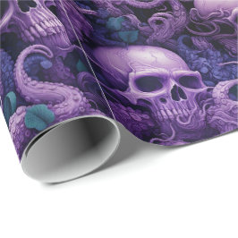 Papel De Presente Câncer Gótico Octopus Steampunk Oceano