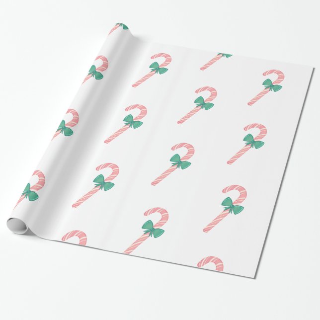 Papel De Presente Candy Cane Christmas (Desenrolado)