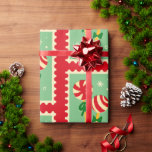 Papel De Presente Candy Cane Christmas<br><div class="desc">Pop de canas doces de Natal.</div>