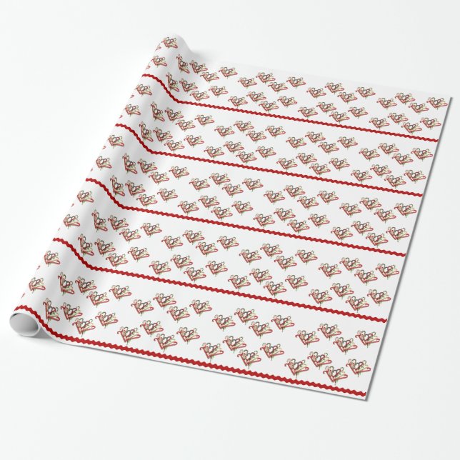 Papel De Presente Candy Cane Gift Wrap (Desenrolado)